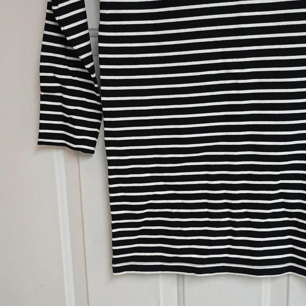 Balmain Black and White Striped Dress